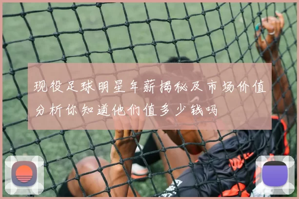 现役足球明星年薪揭秘及市场价值分析你知道他们值多少钱吗